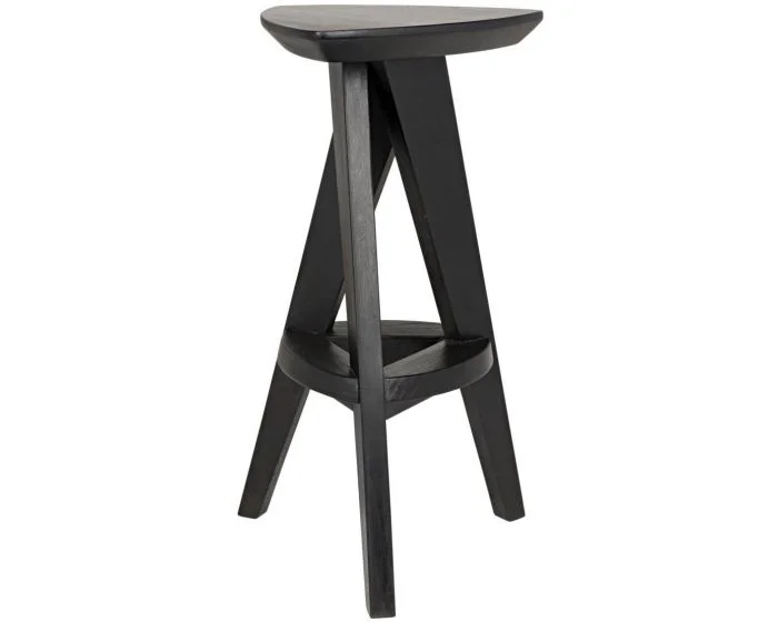 Noir Furniture Twist Counter Stool, Charcoal Black (Dropshippable)