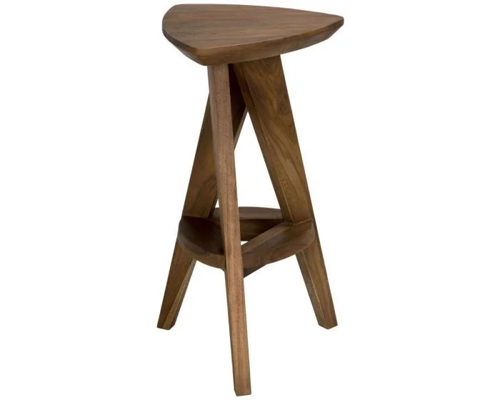 Noir Furniture Twist Counter Stool, Teak (Dropshippable)