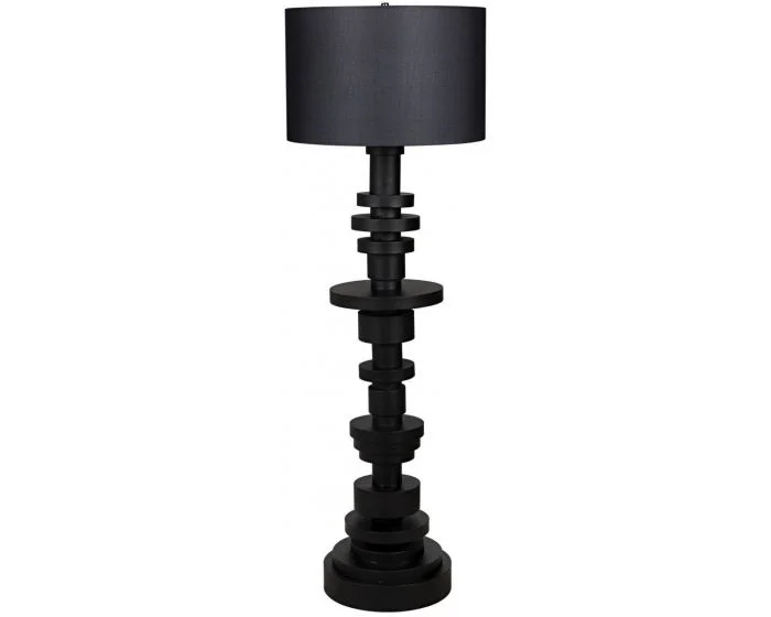 Noir Furniture Wilton Floor Lamp with Shade, Black Steel