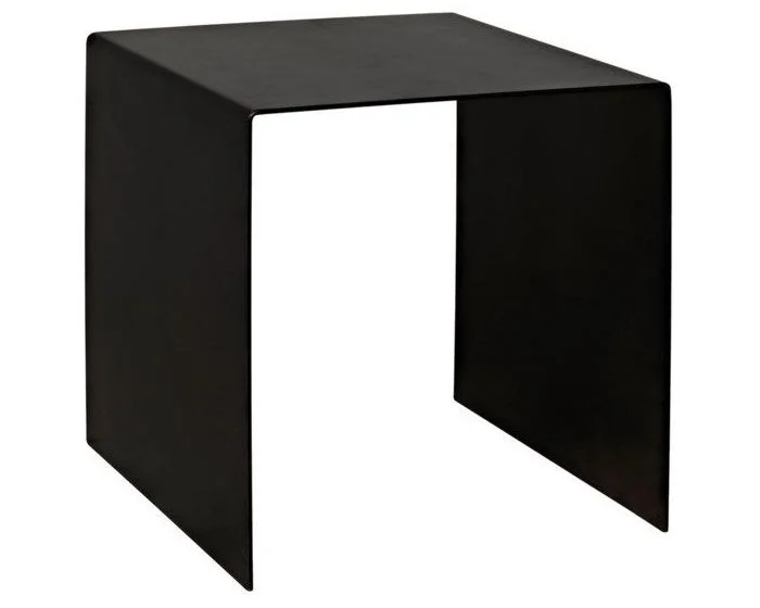 Noir Furniture Yves Side Table, Black Metal – Medium