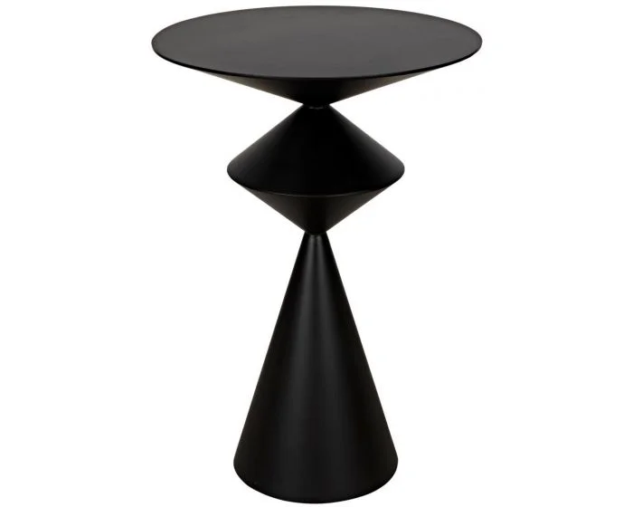Noir Furniture Zasa Side Table, Black Steel (Dropshippable)