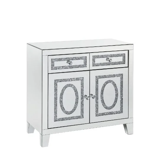 Noralie 32″H Glam Cabinet with Tapered Legs