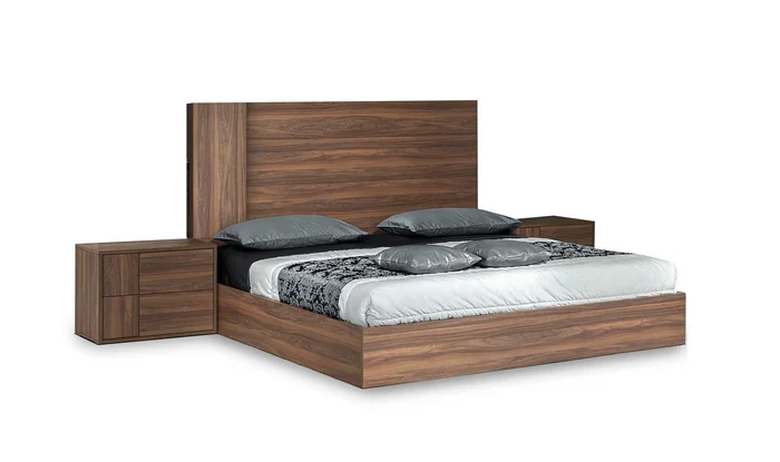 Nova Domus Asus – Italian Modern Walnut 4-Piece Bedroom Set