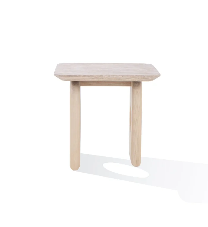 Nova Domus Osaka – Modern Faux Marble + Natural Ash End Table