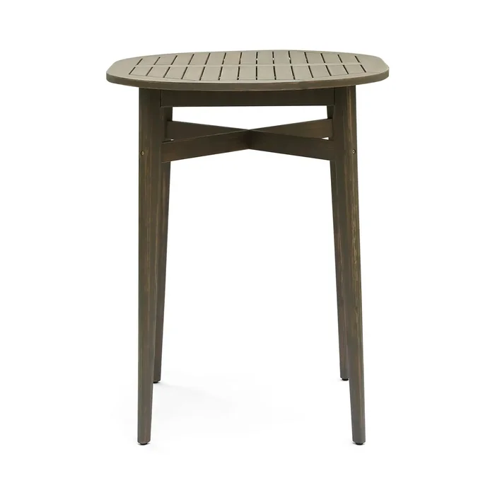Outdoor Acacia Wood Bar Table With Slat Top