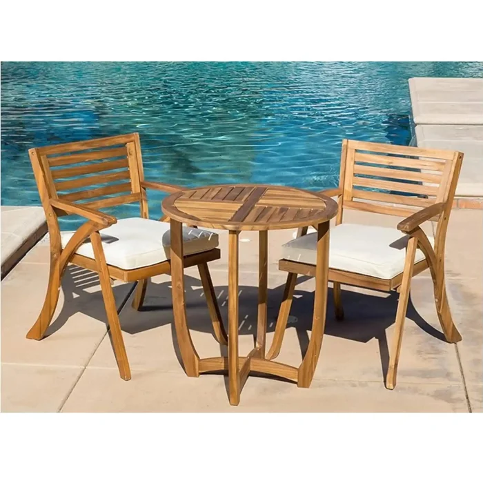 Outdoor Dining Set With Coffee Table And 2 Chairs – Teak