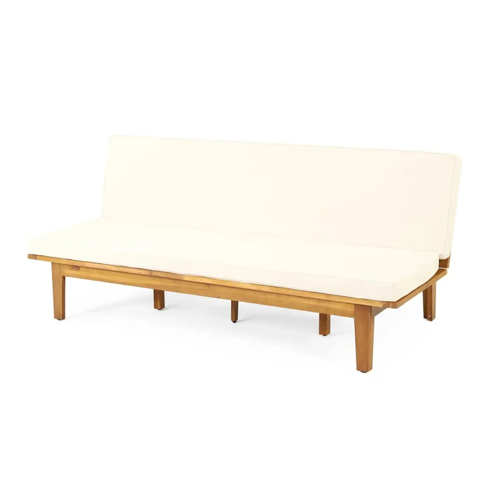 Outdoor Elegance Daybed With Convertible Design Cushion Frame – Beige
