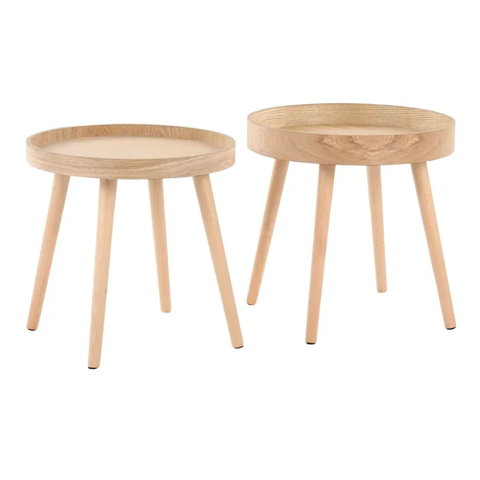 Pebble – Mid-Century Modern Side Table Set – Natural