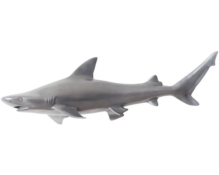 Phillips Collection Black Tip Reef Shark, Polished Aluminum (Dropshippable)
