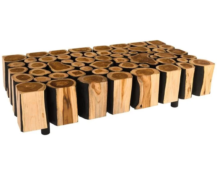 Phillips Collection Boscage Coffee Table on Black Metal Legs, Rectangular