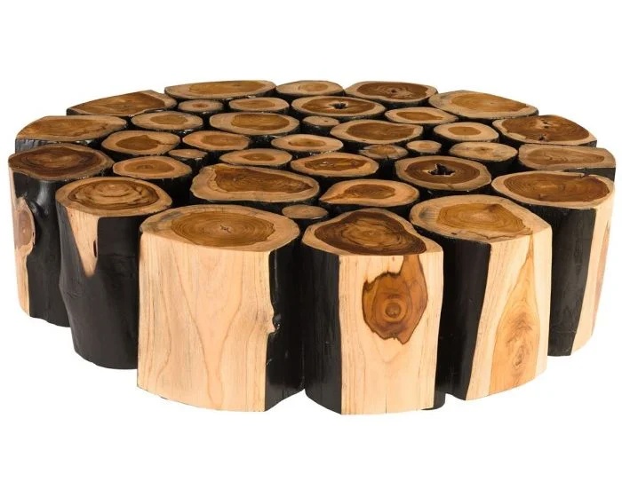 Phillips Collection Boscage Coffee Table on Black Metal Legs, Round