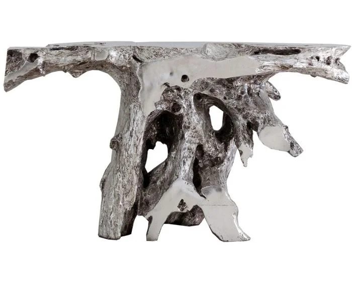 Phillips Collection Brivo Freeform Console Table, Silver Leaf