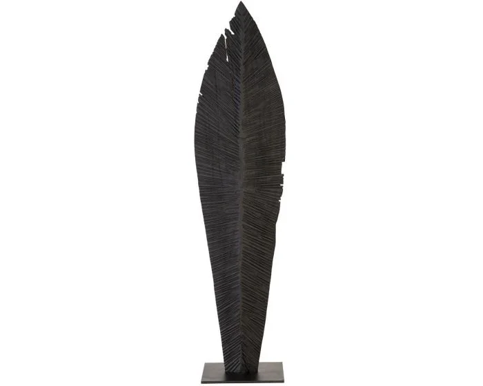 Phillips Collection Carved Leaf on Stand, Burnt, Large