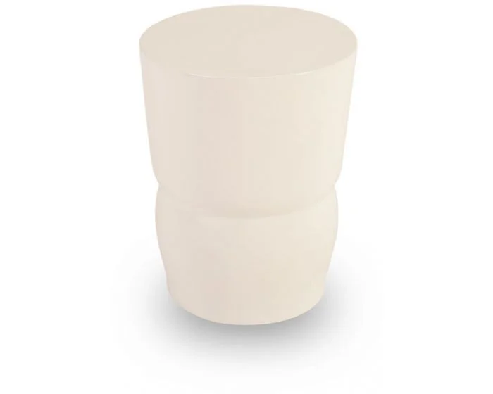 Phillips Collection Carved Stool, Gel Coat White (Dropshippable)