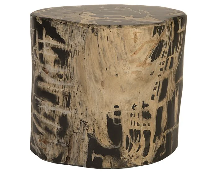 Phillips Collection Cast Petrified Wood Stool, Resin (Dropshippable)