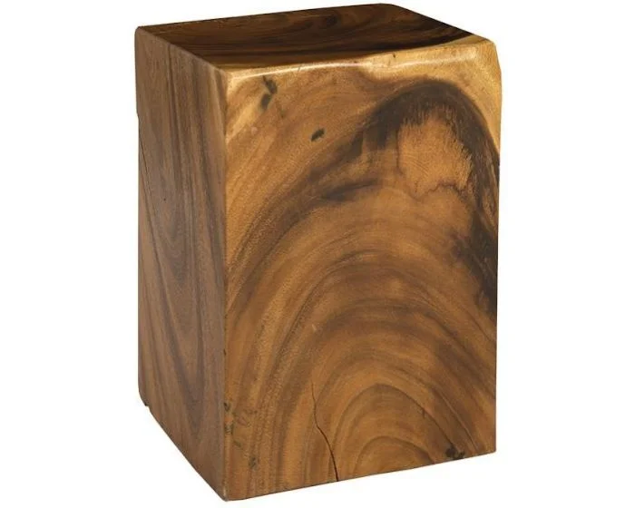 Phillips Collection Chamcha Wood Stool Natural 18″H in Brown (Dropshippable)