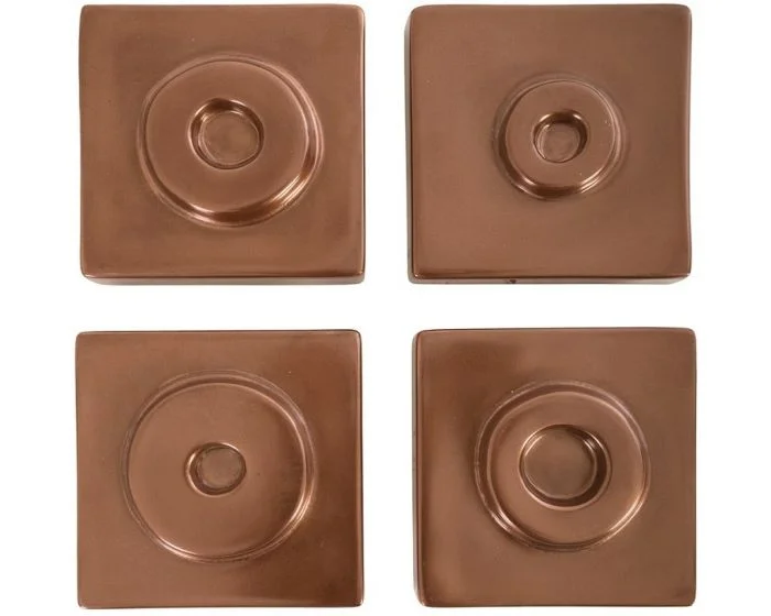 Phillips Collection Cuadritos, Set of 4, Polished Copper (Dropshippable)