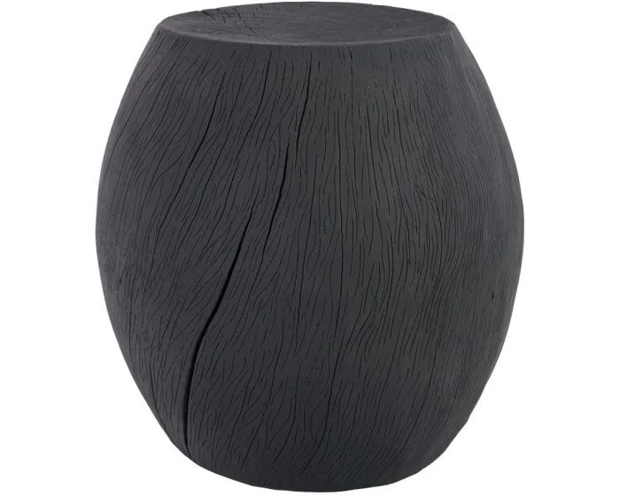 Phillips Collection Drum Stool, Resin, Charred (Dropshippable)