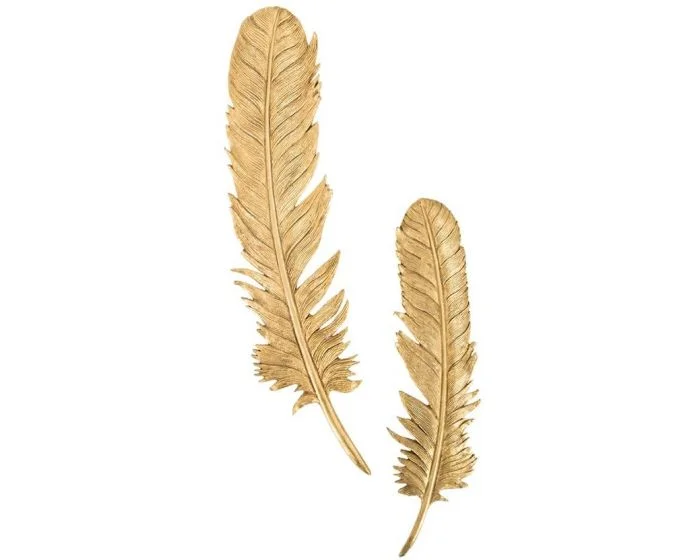 Phillips Collection Feathers Wall Art, Gold Leaf, Set of 2 (Dropshippable)