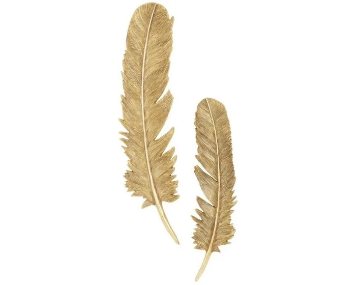Phillips Collection Feathers Wall Art, Large, Gold Leaf, Set of 2 (Dropshippable)