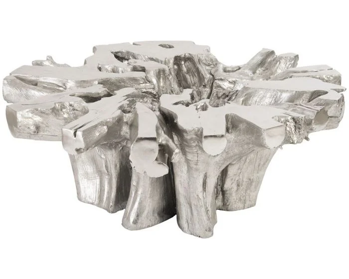 Phillips Collection Otis Root Coffee Table, Silver Leaf