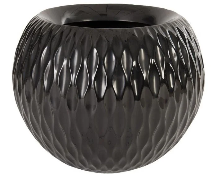 Phillips Collection Ripple Planter, Gel Coat Black (Dropshippable)