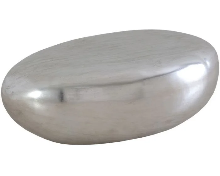 Phillips Collection River Stone Coffee Table, Silver Leaf, Small (Dropshippable)