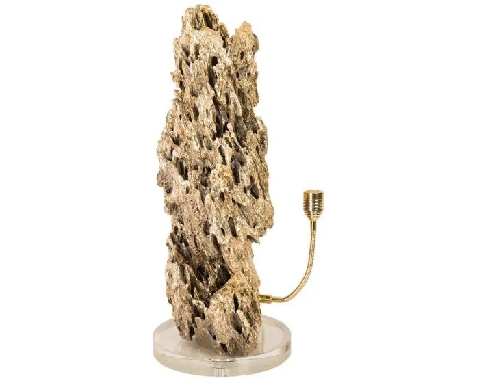 Phillips Collection Stalagmite Lamp Polished Brass, Medium, Glass Base, Assorted Size and Shape (Dropshippable)