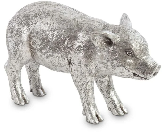 Phillips Collection Standing Piglet, Silver Leaf (Dropshippable)