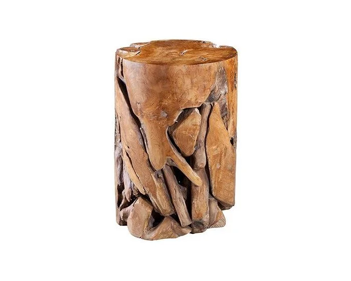 Phillips Collection Teak Slice Pedestal, Round (Dropshippable)