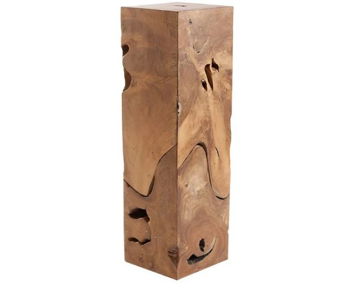 Phillips Collection Teak Slice Pedestal, Square, Large (Dropshippable)