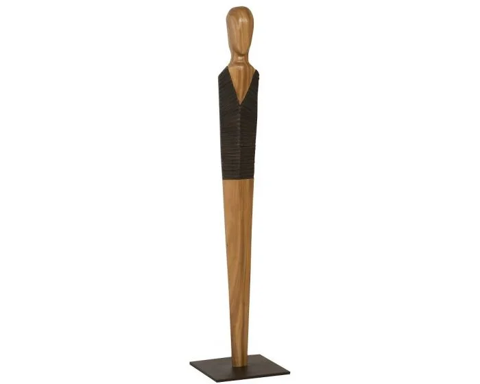 Phillips Collection Vested Male Sculpture, Small, Chamcha, Natural, Black, Copper