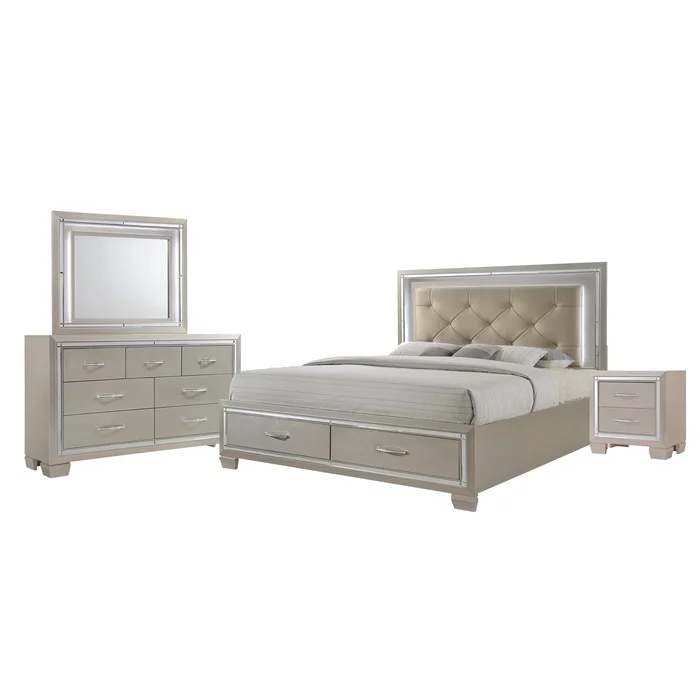 Platinum Queen Storage Bedroom Set