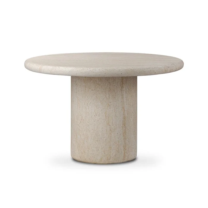 Poole Outdoor Round Dining Table-48″ – Textured Sand Concrete