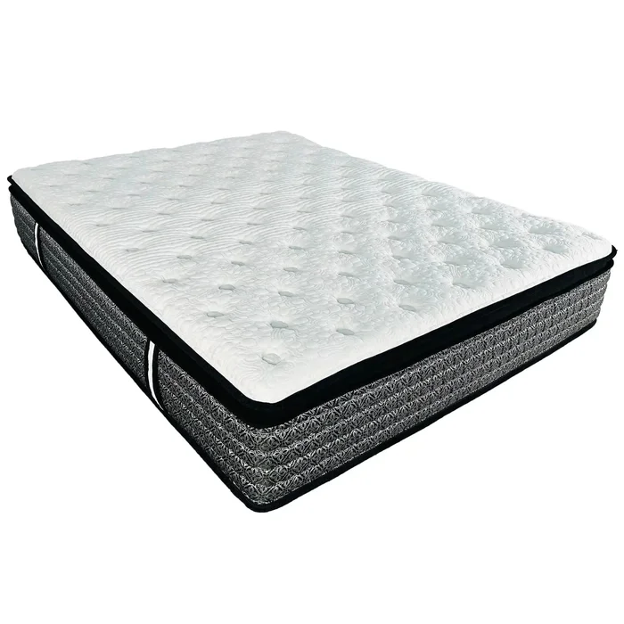 Premium 14″ Queen Size Hybrid Mattress In A Box Plush Gel Memory Foam Top With Cooling Technology – Gray / White
