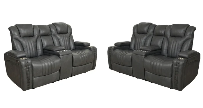 Pulaski Power Reclining Headrest – 2 Leather Loveseat Set