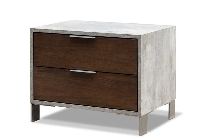 Queen Nova Domus Conner Modern Dark Walnut & Concrete Bedroom Set
