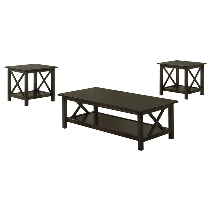Rachelle Rectangular Coffee Table Set Deep Merlot