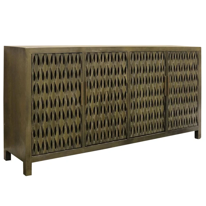 RAJA SIDEBOARD | Dark Walnut Finish on Mango Wood | 4 Door