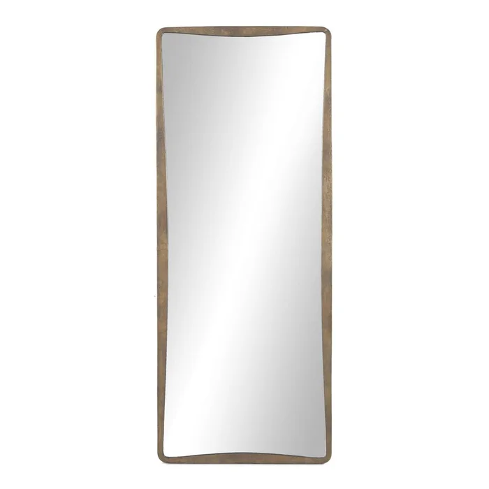 Regis Floor Mirror – Antiqued Brass Aluminum
