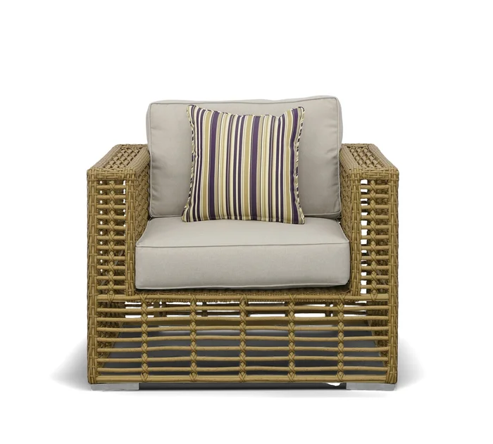 Renava Ko Tao – Outdoor Beige + Wicker Lounge Chair
