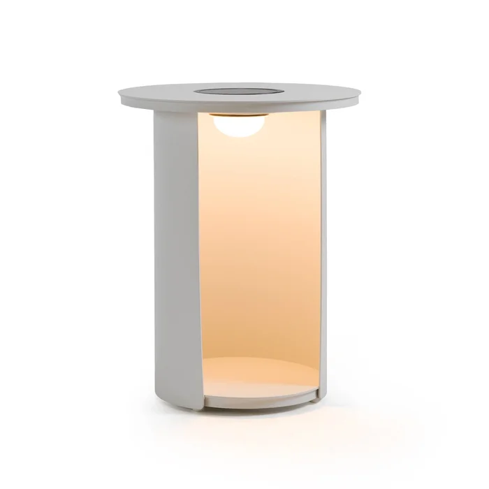 Renava Onza – Outdoor White End Table w/ Solar Light