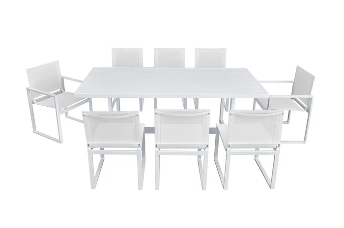 Renava Wake – Modern White Outdoor Dining Table