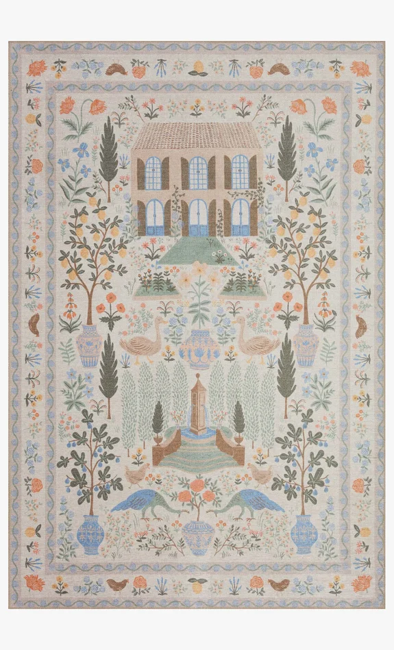 Rifle Paper Co. x Loloi Menagerie MEN-03 Cream