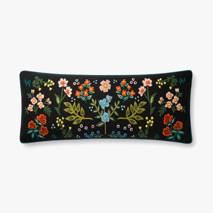 Rifle Paper Co. x Loloi Pillows P6028 Black / Multi