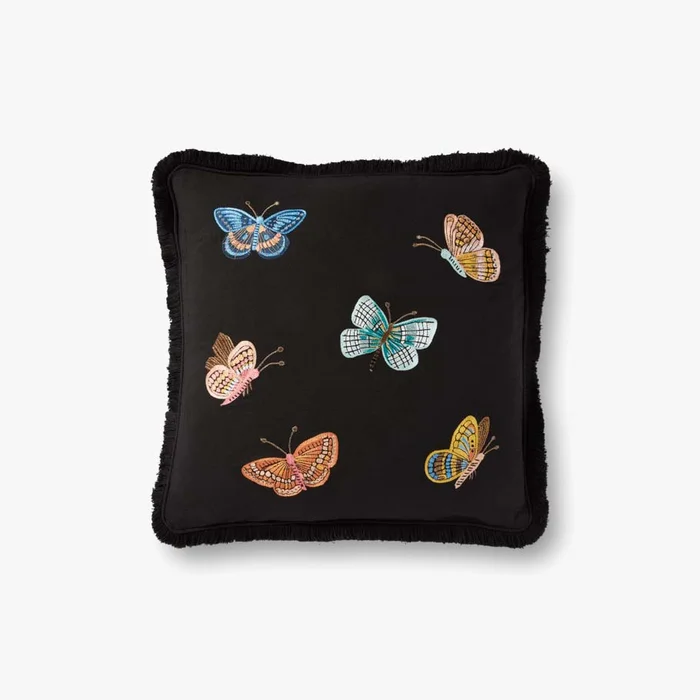 Rifle Paper Co. x Loloi Pillows P6068 Black / Multi