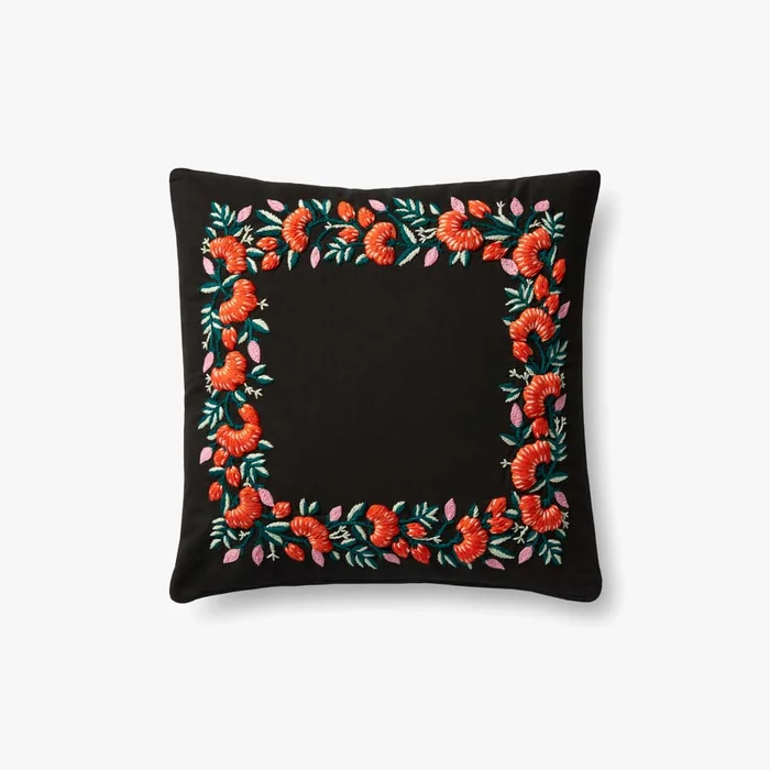 Rifle Paper Co. x Loloi Pillows P6079 Black / Multi
