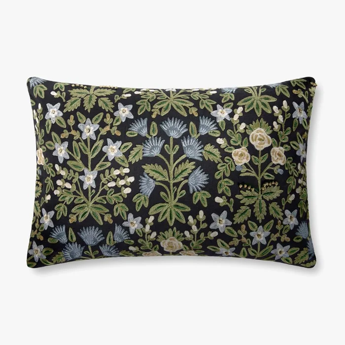 Rifle Paper Co. x Loloi Pillows PRP0030 Black