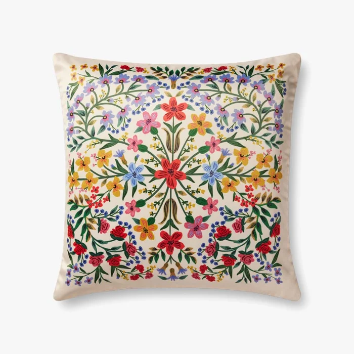 Rifle Paper Co. x Loloi Pillows PRP0042 Cream