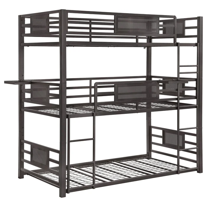 Rogen Metal Triple Bunk Bed Dark Bronze